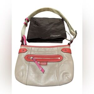 COPY - NWOT Coach Daisy Spectator Leather Crossbody Purse handbag  Tan Hot Pink…